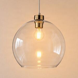 TK Lighting Obesna svetilka Cubus, prosojna, steklo, Ø 30 cm, E27, zatemnjen, Prozorna, Dnevna soba / jedilnica, Steklo, Sodobni, Globus