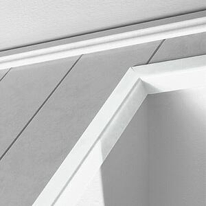 LOGOCLIC Kotna letev Uni - bela (260 cm x 28 mm x 28 mm, MDF)