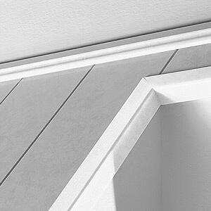 LOGOCLIC Kotna letev bela strukturirana (260 cm x 28 mm x 28 mm, MDF)