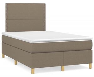 VidaXL Box spring postelja z vzmetnico taupe 120x190 cm blago