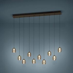 Stars of Light LED-visoka svetilka FERRO 116 cm, 10-žarnica, bronasta/rjava, zatemnjen, Rjava / rjasta, Dnevna soba / jedilnica, Steklo