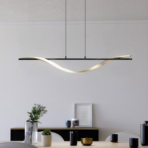 EGLO LED viseča svetilka CONAPRATO, črna/medenina, 115 cm, CCT, Črna, Dnevna soba / jedilnica, Kovina