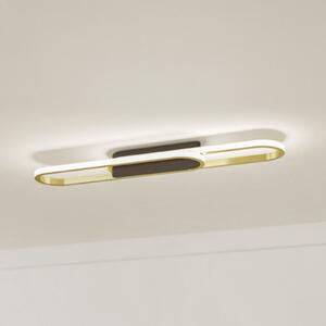 EGLO LED-stropna svetilka CONIVARENA, črna/medenina, 69 cm, CCT, Črna, Dnevna soba / jedilnica, Kovina