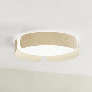 EGLO LED stropna svetilka VALCASOTTO, les, Ø 37 cm, 3.000 K, Les, Dnevna soba / jedilnica, Kovina