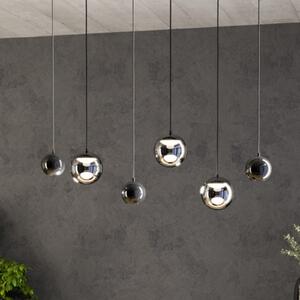 Stars of Light LED-visoka svetilka ANORIAS, črna, 100 cm, 6-žarilna, zatemnjen, Črna, Dnevna soba / jedilnica, Steklo, Globus