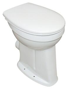 Camargue Prostostoječi WC set Plus 100 (Z izpiralnim robom, Brez posebne glazure, Oblika splakovanja: Ploščata, Položaj straniščne odprtine: Vodoravno, Bele barve)