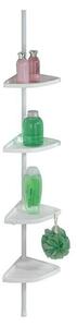 Wenko Teleskopski kotni regal Easy (Nastavitev višine: 78 cm - 265 cm, 4-nadstropno, Bele barve)