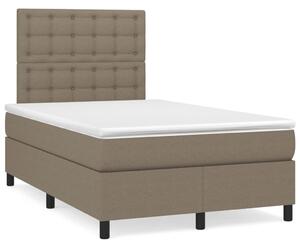 VidaXL Box spring postelja z vzmetnico LED taupe 120x190 cm blago