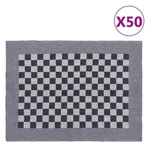 VidaXL Kuhinjske krpe 50 kosov modre in bele 50x70 cm bombaž