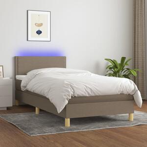 VidaXL Box spring postelja z vzmetnico LED taupe 80x200 cm blago