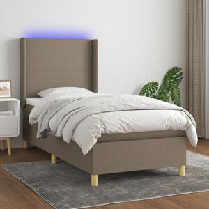 VidaXL Box spring postelja z vzmetnico LED taupe 80x200 cm blago