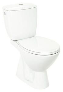 Talni WC monoblok Koral (Z izpiralnim robom, Brez posebne glazure, Oblika splakovanja: Globok, Položaj straniščne odprtine: Ortogonalnost, Bele barve)