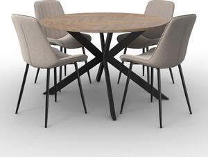 Bessagi Home Jedilna Garnitura Eolona, Miza Ø 120cm, 4x Stol