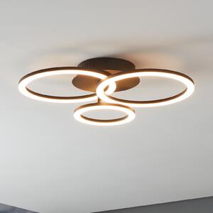 EGLO connect Parrapos-Z LED stropna svetilka, 3-svetlobna, zatemnjen, Črna, Dnevna soba / jedilnica, Kovina, Sodobni
