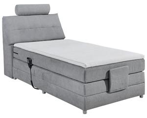POSTELJA BOXSPRING 120 cm x 200 cm , tekstil, leseni material svetlo siva
