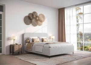 OBLAZINJENA POSTELJA 180 cm x 200 cm , les, tekstil, leseni material siva