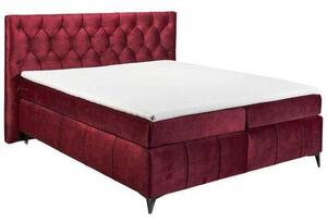 POSTELJA BOXSPRING 180 cm x 200 cm , tekstil, leseni material lila