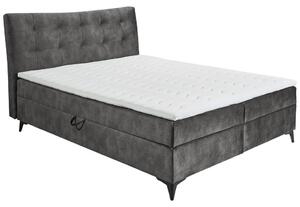 POSTELJA Z VZMETNICO 180 cm x 200 cm , leseni material, tekstil antracit
