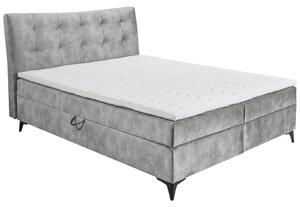 POSTELJA Z VZMETNICO 182 cm x 210 cm , tekstil, leseni material siva