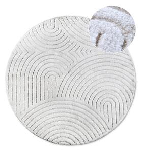 Bela okrogla preproga ø 160 cm Panglao New York White – Elle Decoration