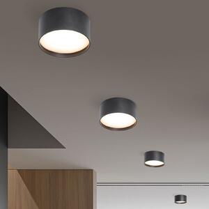 CMD LED stropna svetilka 9092, Ø 12 cm, antracit, IP44, kovina, Črna, Aluminij, Sodobni