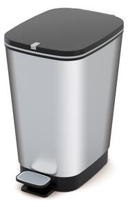 Plastičen koš za smeti s pedalom v srebrni barvi 25 l Chic Bin – KIS