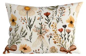 Poliestersko-bombažna prevleka za vzglavnik FLORAL RIBBON POLY 50x70 cm, kremna