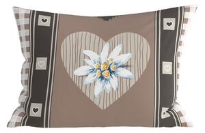 Polibombažna prevleka za vzglavnik HEART RETRO POLY 50x70 cm, rjava