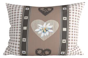 Polibombažna prevleka za vzglavnik HEART RETRO POLY 70x90 cm, rjava