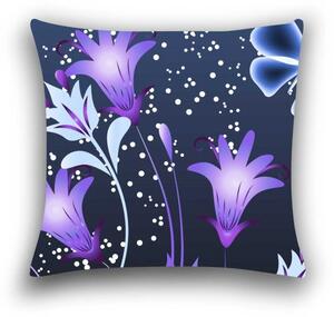 Prevleka za vzglavnik iz mikrovlaken VIOLET BUTTERFLY 45x45 cm, temno modra