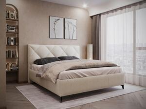 OBLAZINJENA POSTELJA 180 cm x 200 cm , tekstil rjavosiva