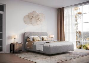 OBLAZINJENA POSTELJA 160 cm x 200 cm , les, tekstil, leseni material barve grafita