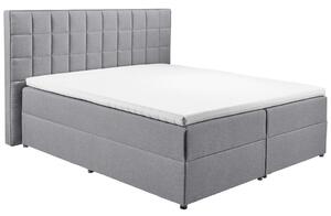 POSTELJA Z VZMETNICO 180 cm x 200 cm , tekstil, leseni material siva