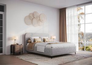 OBLAZINJENA POSTELJA 140 cm x 200 cm , les, tekstil, leseni material siva