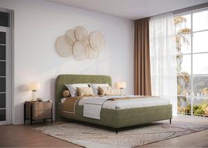 OBLAZINJENA POSTELJA 140 cm x 200 cm , les, tekstil, leseni material zelena