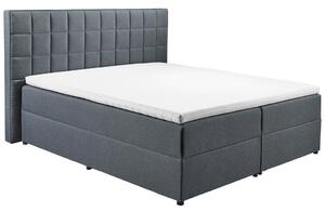 POSTELJA Z VZMETNICO 180 cm x 200 cm , tekstil, leseni material antracit