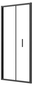 Sanotechnik Zložljiva vrata za tuš kabino Slim Line (90 x 200 cm, Črna, Vgradne dimenzije: 88-92 cm)