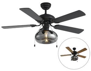 Stropni ventilator črn 107,5 cm s potegom - Mistral Busa
