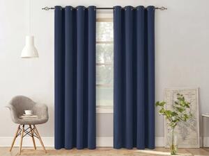 Zavesa OXFORD LIGHT 140x270 cm, temno modra Za obesiti: Trak za nabiranje