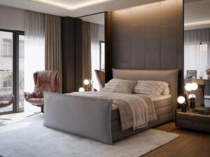 POSTELJA BOXSPRING 160 cm x 200 cm , tekstil srebrne barve
