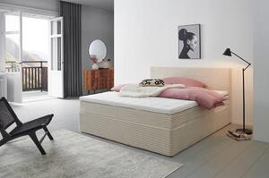 POSTELJA Z VZMETNICO 180 cm x 200 cm , tekstil krem barve