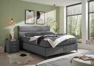POSTELJA BOXSPRING 180 cm x 200 cm , tekstil, leseni material antracit