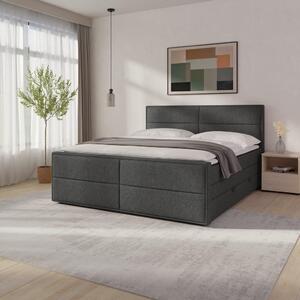 POSTELJA BOXSPRING 180 cm x 200 cm , les, kovina, umetna masa, tekstil antracit