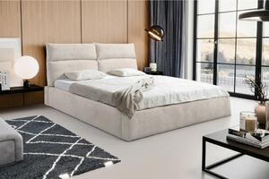OBLAZINJENA POSTELJA 180 cm x 200 cm , les, umetna masa, tekstil, leseni material naravne barve