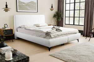 OBLAZINJENA POSTELJA 140 cm x 200 cm , les, umetna masa, tekstil, leseni material krem barve
