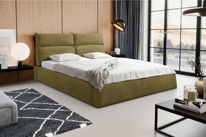 OBLAZINJENA POSTELJA 180 cm x 200 cm , les, umetna masa, tekstil, leseni material zelena