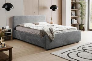 OBLAZINJENA POSTELJA 140 cm x 200 cm , les, umetna masa, tekstil, leseni material siva