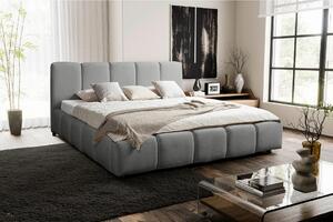 OBLAZINJENA POSTELJA 180 cm x 200 cm , les, umetna masa, tekstil, leseni material siva