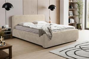 OBLAZINJENA POSTELJA 160 cm x 200 cm , les, umetna masa, tekstil, leseni material naravne barve