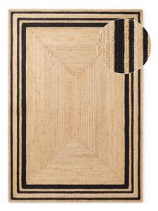 Obojestranska ročno tkana preproga iz jute v črni in naravni barvi 120x170 cm Jutta – Hanse Home